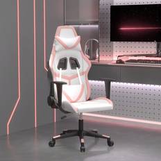 Gamer stole vidaXL gamingstol m. massagefunktion kunstlæder hvid og lyserød