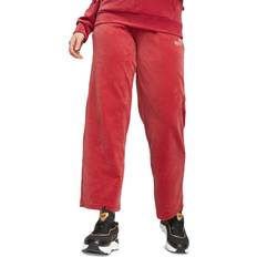 Puma Red Pants Puma Essentials Elevated Velour Straight Pants