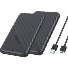 Orico 2 Packs 2.5 inch External Hard Drive Enclosure USB3.0 to SATAIII 5Gbps HDD SSD Storage Case for 7mm 9.5mm SATA HDD SSD Max 6TB Support UASP