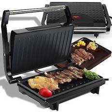 Sandwichmaker Retoo Kontaktgrill tischgrill elektrogrill 750w sandwichtoaster sandwichmaker Schwarz unzutreffend