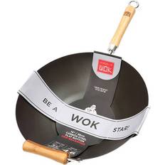 Induktionskogeplader - Kulstål Wokpander School of Wok Pre-Seasoned Carbon Steel 36cm