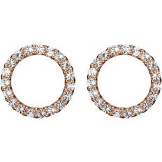 Topas Øreringe Christina Jewelry Circle Earrings - Rose Gold/Topaz
