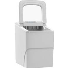 Portable Ice Maker Countertop, Bullet Ice Cube Machine, 9 Ice Cubes per 8 Minutes, Automatic Cleaning, Visible Window Scoop and Basket for Kitchen, Office, Bar, White
