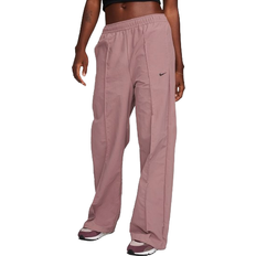 Pink - Women Pants & Shorts Nike Women's Sportswear Everything Wovens Mid-Rise Open-Hem Pants - Smokey Mauve/Black