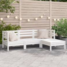 Garden & Outdoor Furniture vidaXL Garden Sofa 3-Seater with Footstool 1 pcs