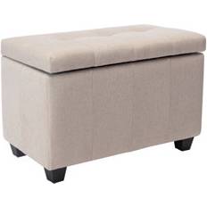 Beige Storage Benches Blue Elephant Upholstered Beige Storage Bench 69.8x45.7cm