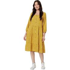 Men - Yellow Dresses Toad&Co Manzana Tiered Long Sleeve Dress Pike Ditsy Print