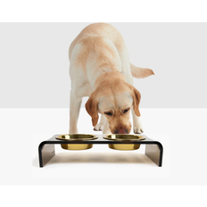 Pets Acrylic Double Bowl Elevated Pet Feeder affordable option/Metal/Stainless