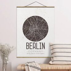 Chêne Affiches Klebefieber Berlin City Map Oak Affiche 35x46.5cm