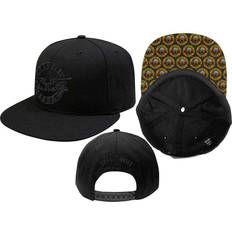 Classic Band Logo Brim Print Snapback Baseball Cap - Black