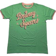 Britney Spears Retro Text Ringer T-Shirt - Grün