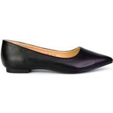 XY London 'Bubbles' Pointed Toe Slip on Flat Ballerina Pump Shoes Black