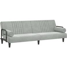 Fluweel - Slaapbank Banken vidaXL Sofa Bed With Armrests Light Grey Sofa 205cm 2 Seater