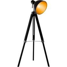 Gold Floor Lamps & Ground Lighting Homcom Retro Tripod Black/Gold Floor Lamp 152cm