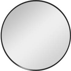 Hanging Wall Mirrors Homcom Circle Black Wall Mirror 61cm