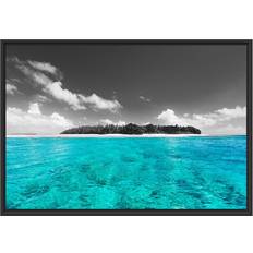 East Urban Home Mural Maldives with Azure Waters Black Bild 100x70cm