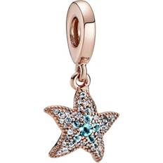 Pandora Sparkling Starfish Dangle Charm - Rose Gold/Green/Blue