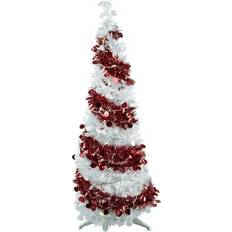 Red Christmas Trees Northlight Pre-Lit Candy Cane Pop-Up Artificial Clear Lights Christmas Tree