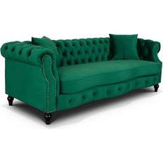 Rosdorf Park Mitchellville 215 Velvet Scroll Arms Sofa 3 Seater