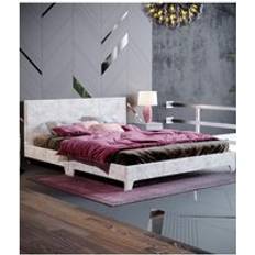 Home Discount Vida Victoria King Bed Frame Velvet Silver