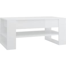 White Coffee Tables vidaXL 810905 High Gloss White Coffee Table 55x102cm