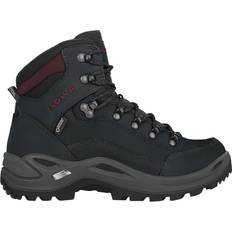 Lowa Shoes Lowa Lowa Women's Renegade GTX Mid Hiking Boots, 9.5, Black/Burgundy