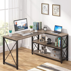 No Reversible Industrial L-Shaped Writing Desk