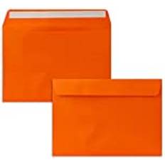 100 x kuvert DIN C5 orange – 16,2 x 22,9 cm – självhäftande lim – eleganta kuvert för stora inbjudningar och kort till födelsedag eller bröllop