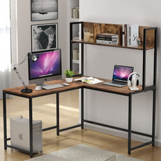 Costway Industrial L-Shaped Writing Desk