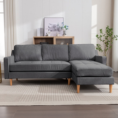 Sofas Mixoy L-Shaped Couch,Futon 3-Seat Sectional Sofa