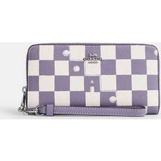 Coach Multicolored Wallets Coach Long Zip Around With Checkerboard Print - Multi