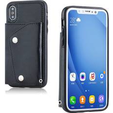 Apple iPhone XS wallet leather case Black