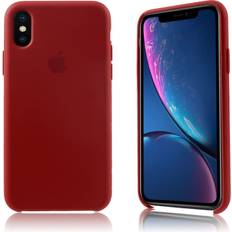 Apple iPhone XS silky solid silicone case Red