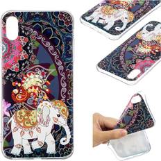 Apple iPhone XS Max Mobilskal Apple iPhone Xs Max pattern printing soft case Elephant and Peacock