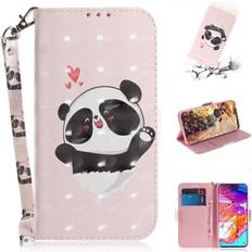 Samsung Galaxy A70 Plånboksfodral Samsung Panda and Hearts Pattern Case for Galaxy A70