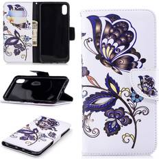 Apple iPhone XS Max Plånboksfodral Apple iPhone XS Max mobilfodral silikon konstläder stående plånbok Fjäril och blomma
