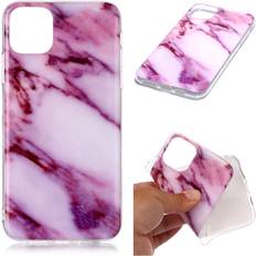 Apple Marmormotiv iPhone 11 Pro Max skal Rosa Lila Nyans Marmor