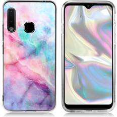 Samsung Galaxy A71 Mobilskal Samsung Marmormotiv Galaxy A70e skal Lila Rosa Och Blå Nyans