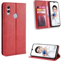 Huawei Plånboksfodral Huawei Bofink Vintage läder P Smart 2019 fodral Röd