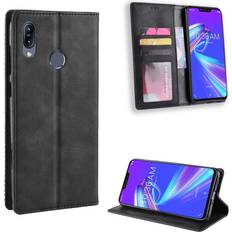 ZenFone Max M2 plånboksfodral i läder i vintagestil svart