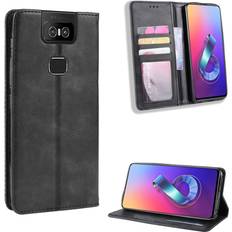 Bofink Vintage läder ZenFone 6 2019 fodral Svart