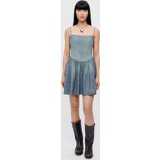 Ropa Re/Done Net Sustain Pamela Anderson Minikleid Aus Biobaumwoll-chambray Blau