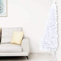 Blanc Sapins de Noël vidaXL Artificial Half Christmas Tree with Stand White 70.8' PVC Sapin de Noël