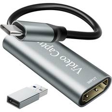 VIXLW Capture Card, 4K HDMI to USB C Video Capture Device, Video Capture Card with USB 3.0 Adapter, 1080P for Live Streaming, Gaming, Recording, on Nintendo Switch,PS4,Xbox,OBS,YouTube,Zoom, Windows, PC/Mac