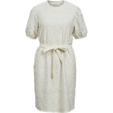 Dam - Natur Klänningar Object Klänning objFeodora S/S Short Dress Vit