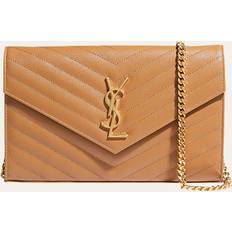 Saint Laurent Wallets & Key Holders Saint Laurent YSL Monogram Large Wallet on Chain in Grained Leather