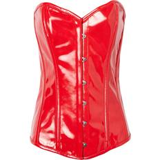 Red Corsets Daisy Corsets Women's Red Patent PVC Vinyl Overbust