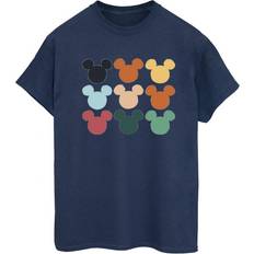 Disney Mouse Heads Square Cotton Boyfriend T-Shirt Navy