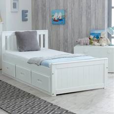 Kids Single 3 Drawer Bed White