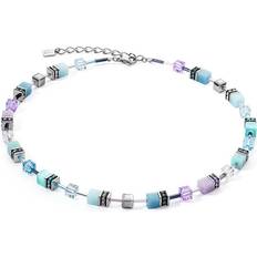 Coeur de Lion Halsband Coeur de Lion GeoCUBE Iconic Halskette Aqua-Flieder